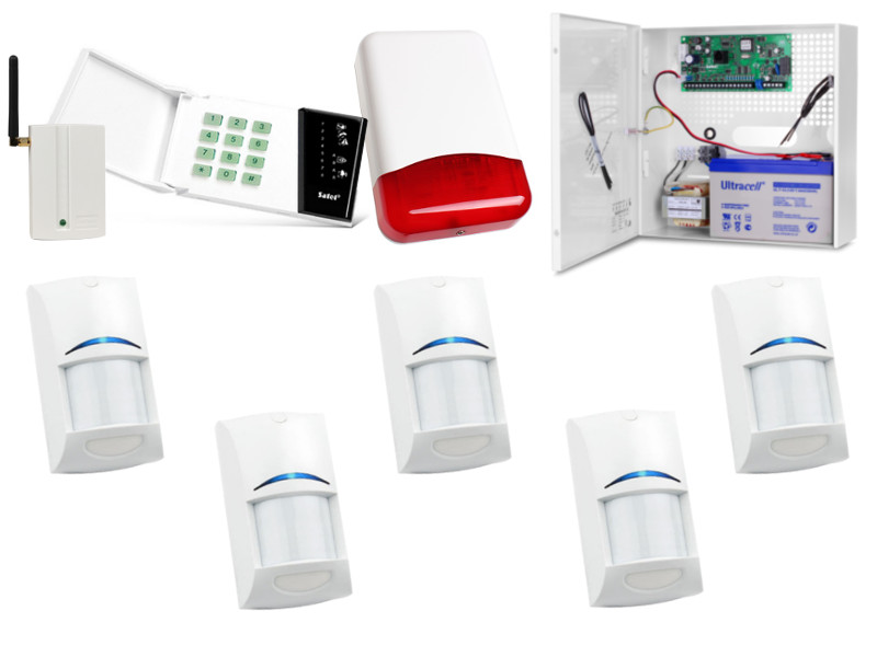 KOMPLETNY ZESTAW ALARMOWYOPARTY O SYSTEM SATELCENTRALA ALARMOWA CA-6P, SYGNALIZATOR TI 700