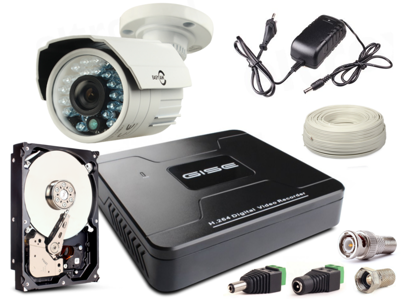Zestaw monitoringu 600TVL
Kamera, rejestrator, akcesoria
