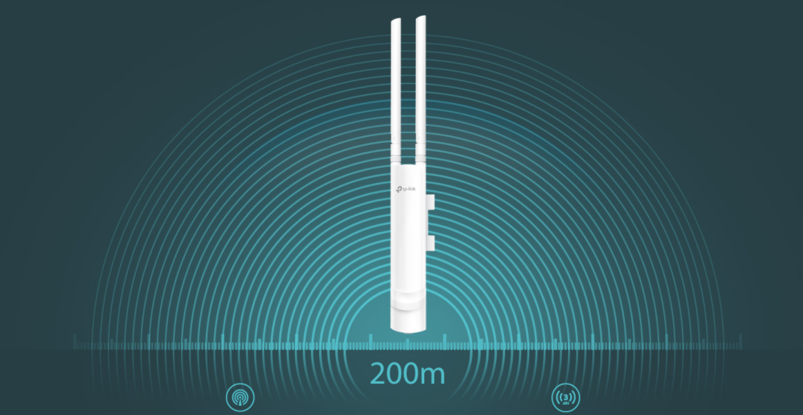 Punkt dostępowy AP TP-LINK EAP110-OUTDOOR - długodystansowa transmisja danych, dzięki dwóm mocnym antenom