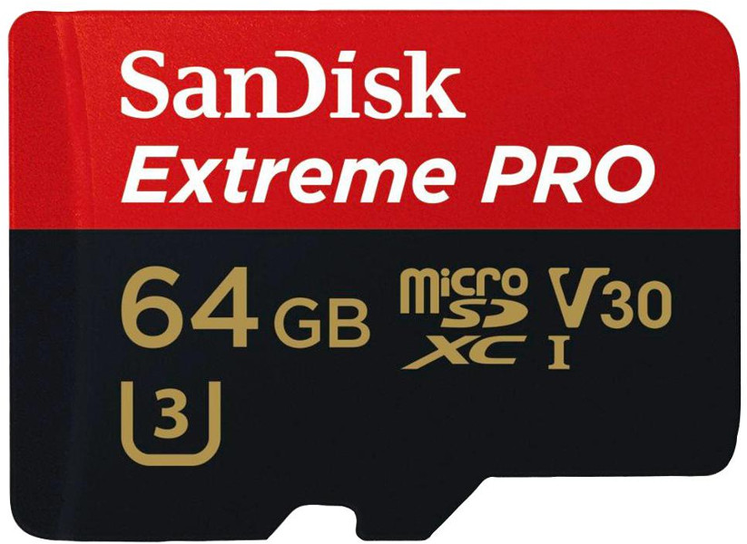 Karta pamięci SANDISK EXTREME PRO microSDXC 64GB 100/90 MB/s A1 C10 V30 UHS-I U3