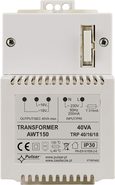 1x Transformator Pulsar AWT150 40VA/16V/18V