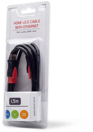 KABEL HDMI 2.0 Savio CL-95 1,5m - przeznaczenie: