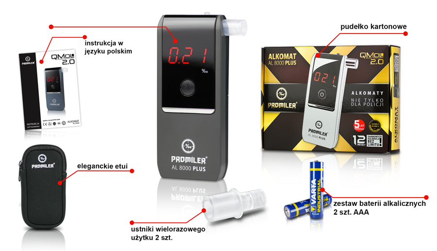 ALKOMAT PROMILER AL8000 PLUS 12mc serwisu