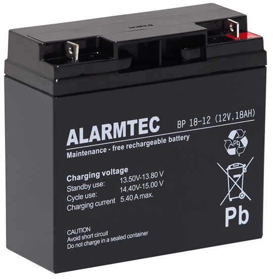 Akumulator ALARMTEC serii BP 12V 18Ah - NAJWAŻNIEJSZE CECHY: