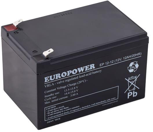 Akumulator AGM EUROPOWER serii EP 12V 12Ah (Żywotność 6-9 lat)