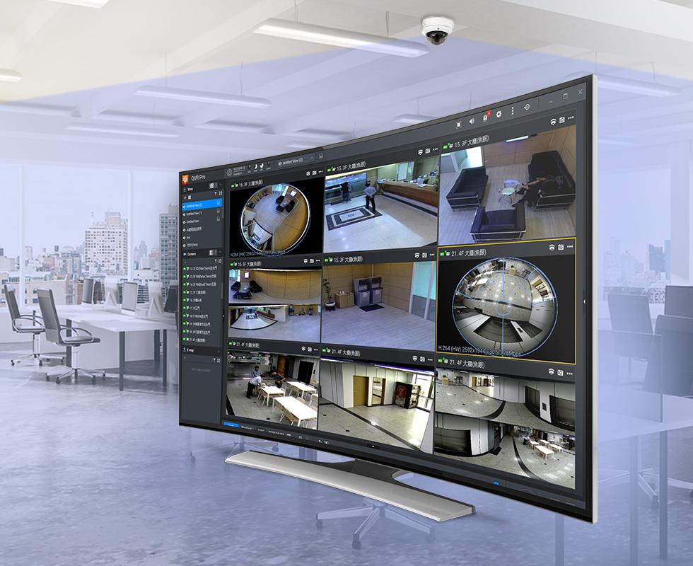 Do 128 kanałów monitoringu w QVR Pro, zapewniających skuteczne zabezpieczenia za pośrednictwem monitoringu