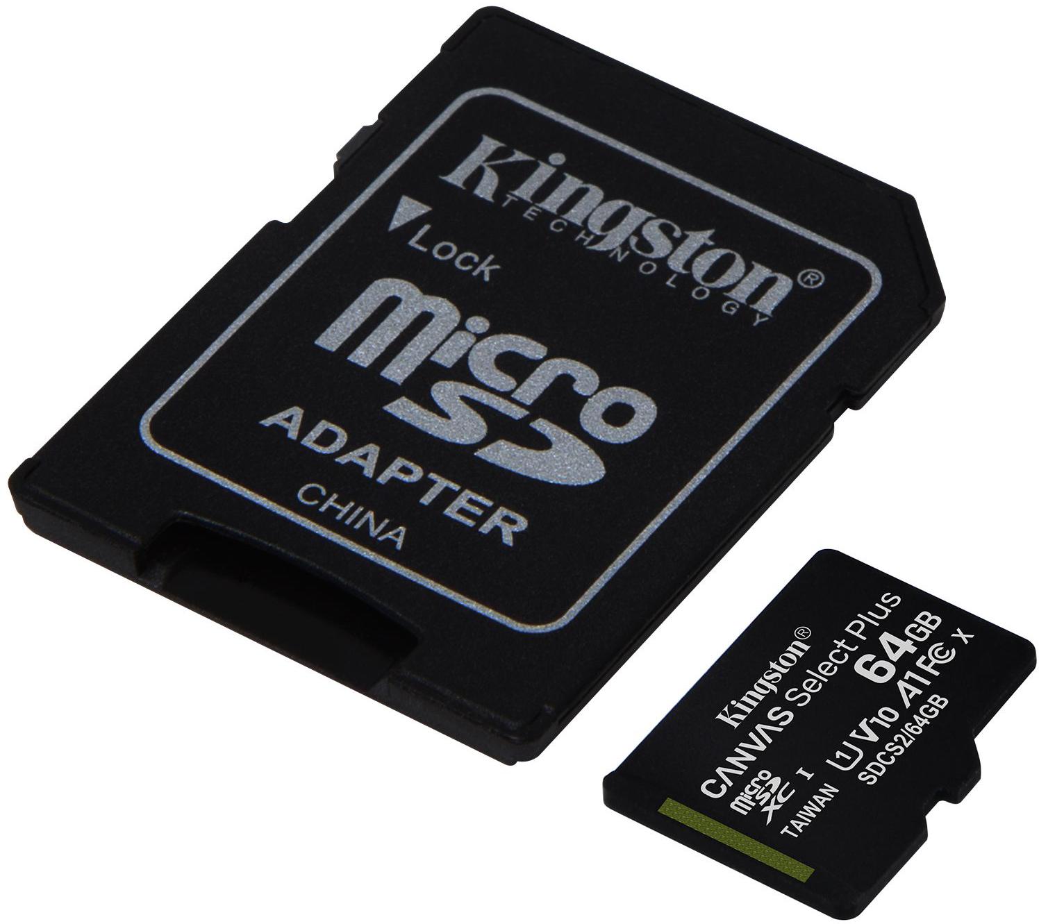 Przeznaczenie karty pamięci Kingston Canvas Select Plus 64GB 100MB microSDXC CL10 UHS-I Card z adapterem SD:
