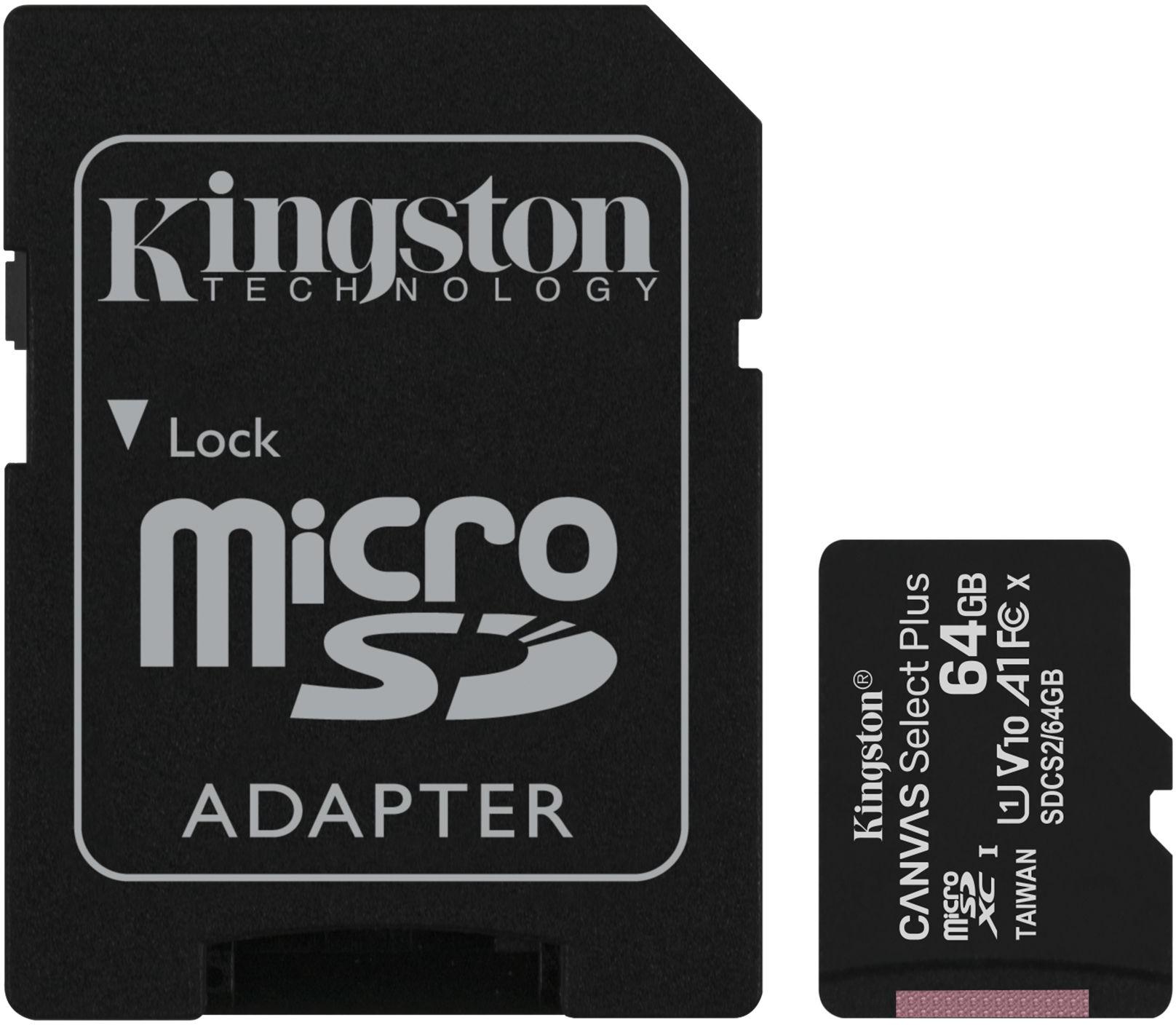 Kingston Canvas Select Plus 64GB 100MB microSDXC CL10 UHS-I Card + SD adapter - karta pamięci do zadań specjalnych!