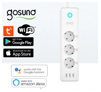 ZDALNIE STEROWANA LISTWA ZASILAJĄCA Z PORTAMI USB GOSUND P1 TUYA WIFI
