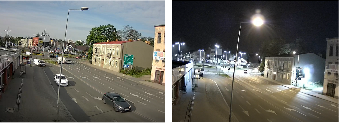 Rzeczywisty obraz z kamery - dzień i noc