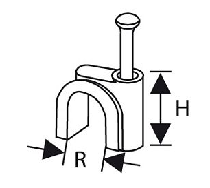 UCHWYT Z GWOŹDZIEM DO PRZEWODÓW OKRĄGŁYCH FLOP-O9 100szt.