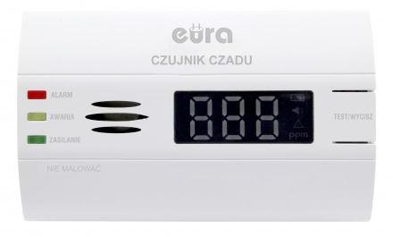 CZUJNIK CZADU \"EURA\" CD-80B8 8 lat gwarancji, bateryjny, wyświetlacz LCD