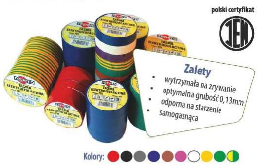 TAŚMA IZOLACYJNA REPERO 711E BIAŁA 19MMX20M - zdjęcie produktu
