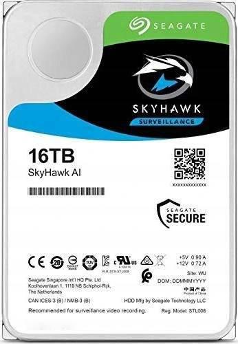 Dysk HDD do rejestratora SEAGATE SkyHawk AI ST16000VE0008 16TB - Dyski SKYHAWK do systemów monitorowania.
