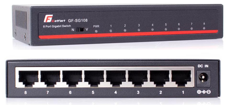SWITCH GETFORT: GF-SG108 (8 x Gigabit Eth)