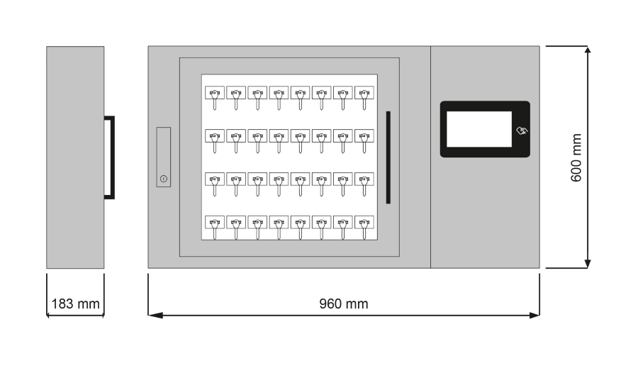 Elektroniczny depozytor kluczy ROGER RKD32-16 (16 slotów) - licencje do obsługi