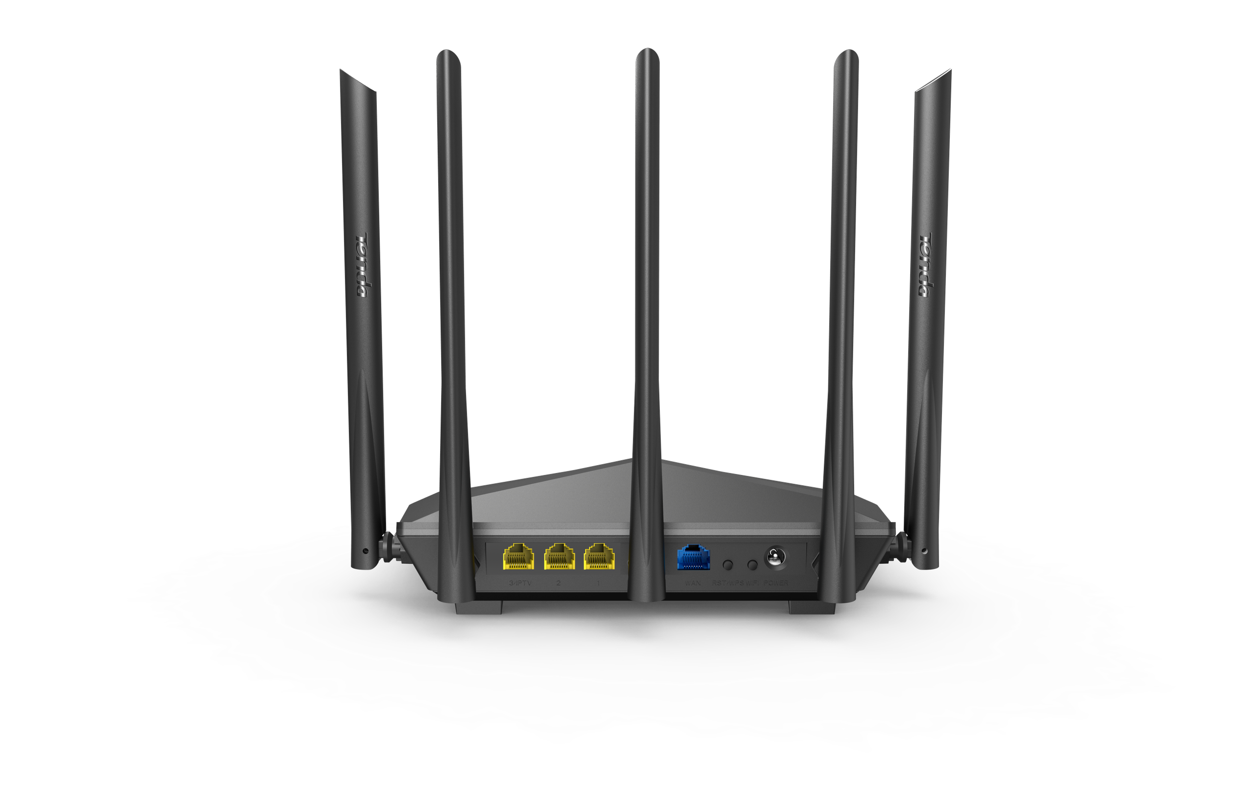 5 zewnętrznych anten 6 dBi dla lepszego sygnału WiFi