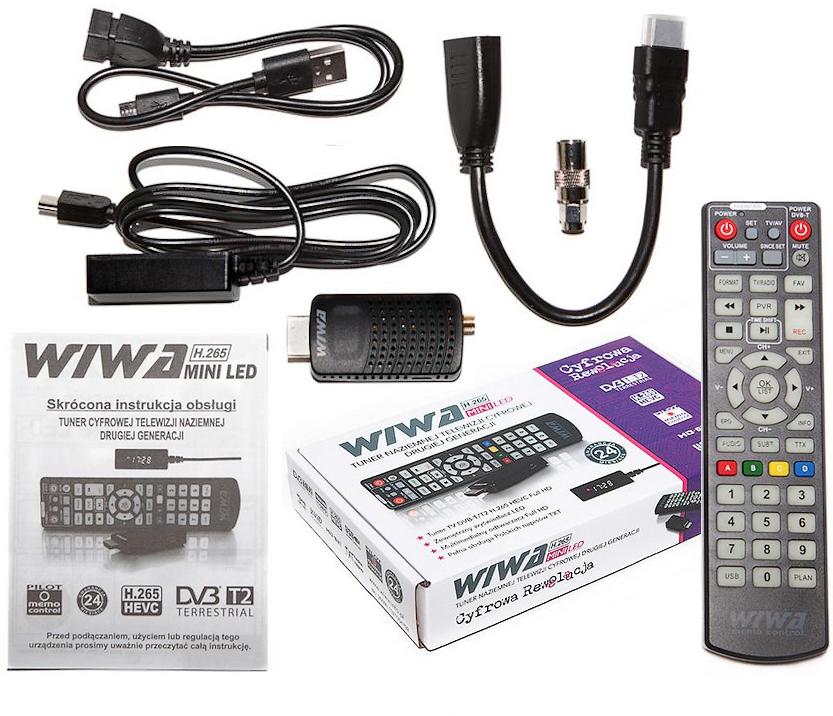 Tuner DVB-T/T2 WIWA H.265 MINI LED - specyfikacja techniczna: