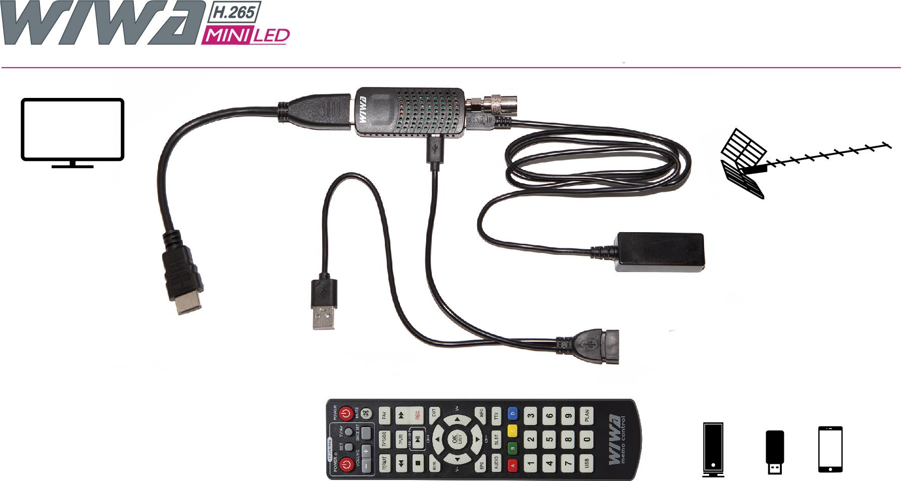 Tuner DVB-T/T2 WIWA H.265 MINI LED - podsumowanie:
