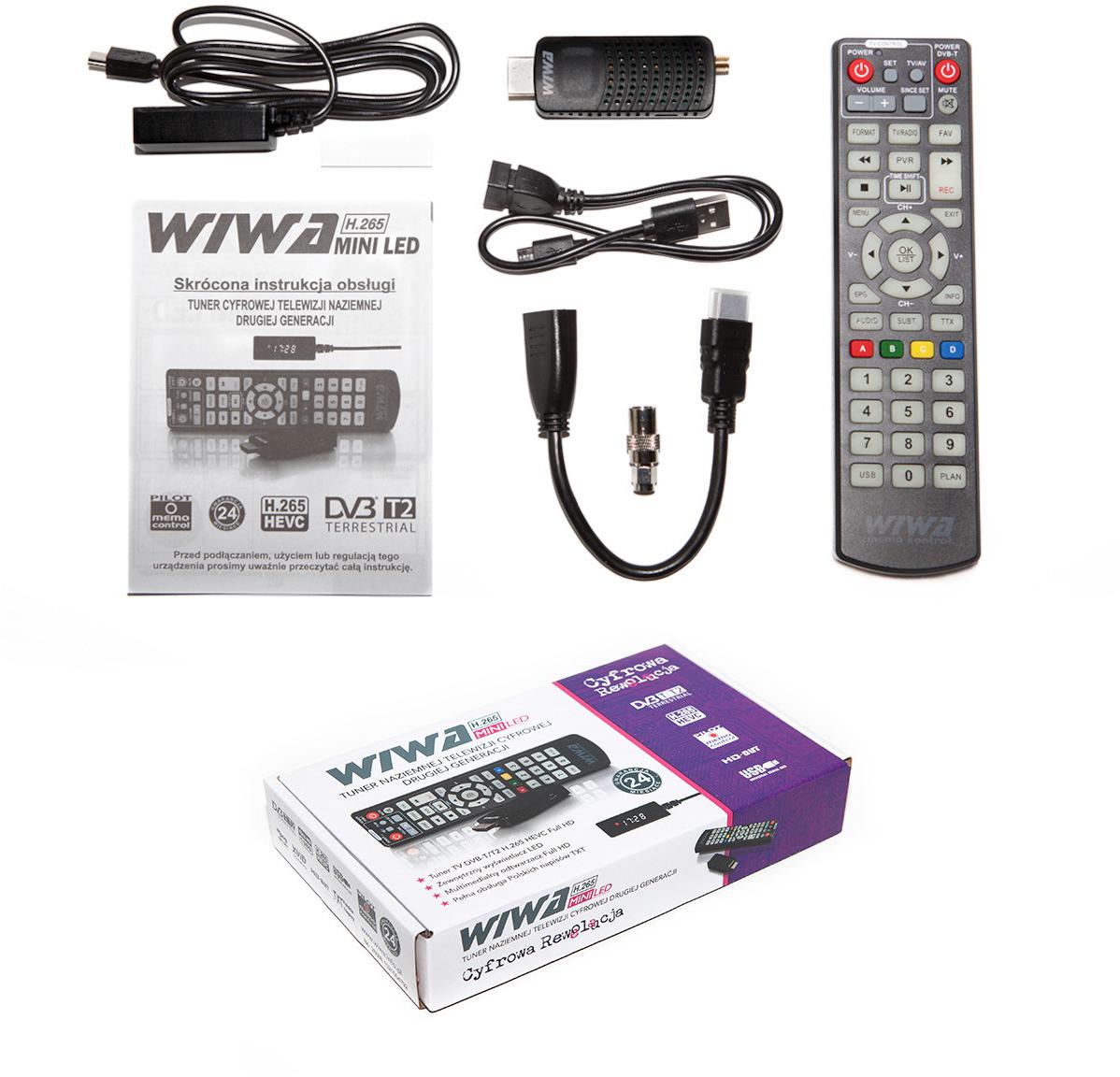 Tuner DVB-T/T2 WIWA H.265 MINI LED - przeznaczenie urządzenia: