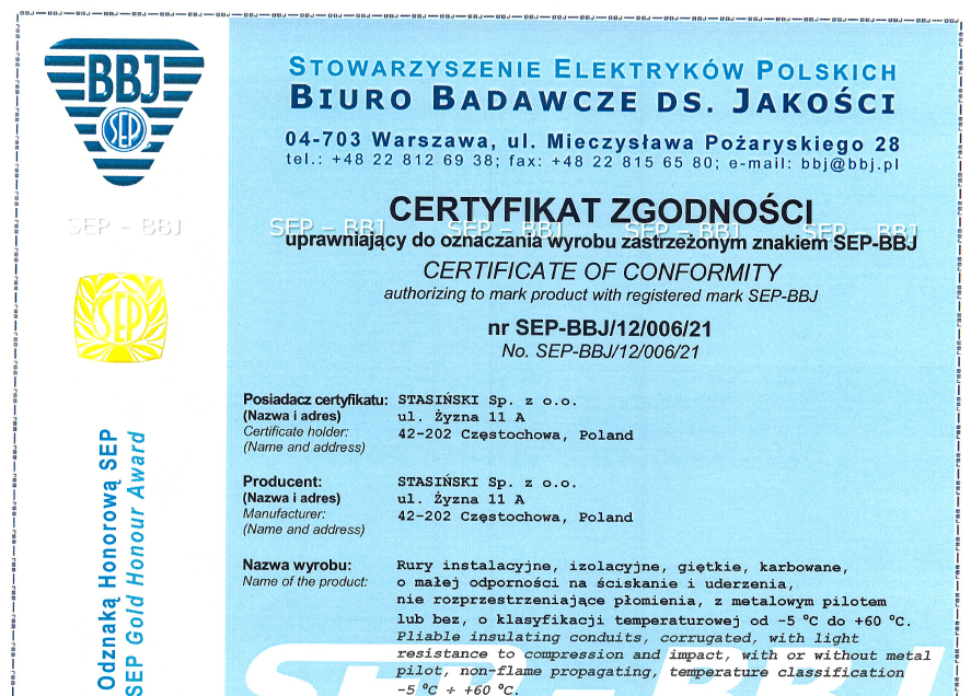 Certyfikacja biura badawczego do spraw jakości SEP