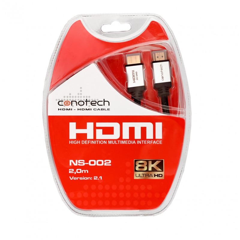 KABEL HDMI 2.1 CONOTECH NS-002: PRZEWÓD ULTRA HD 4K 8K 2m - z wytrzymałym oplotem!