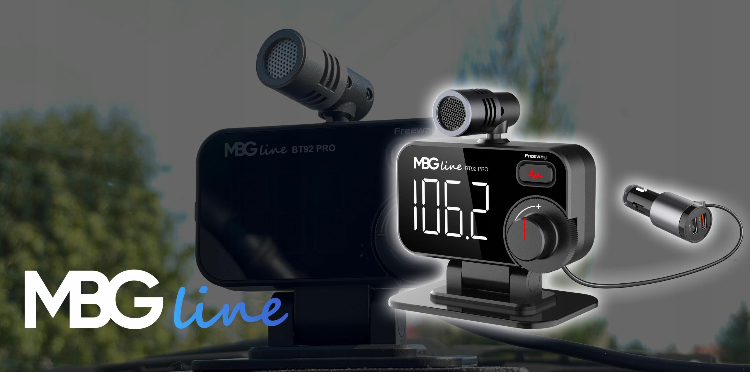 TRANSMITER FM + zestaw głośnomówiący + woltomierz + SUPER SZYBKA ŁADOWARKA USB: MBG LINE BT92 PRO