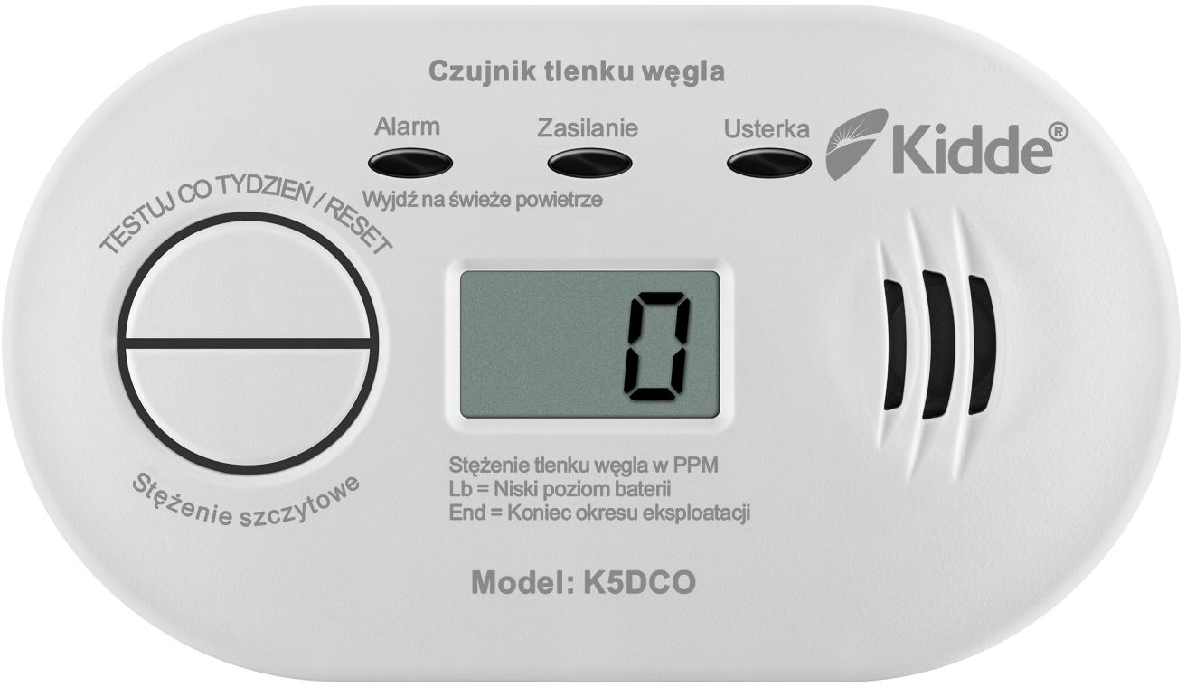 CZUJNIK CZADU Kidde K5DCO - specyfikacja i dane techniczne detektora: