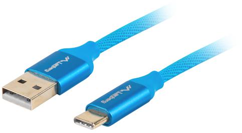 KABEL USB MICRO(M) - USB-A(M) 2.0 0.5m NIEBIESKI PREMIUM QC 3.0 LANBERG