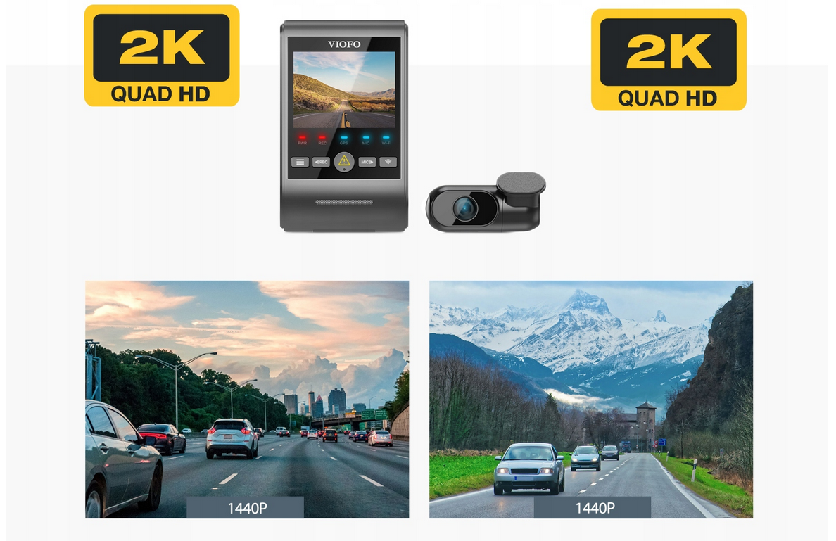 SUPER SZEROKI KĄT WIDZENIA 140° PRZÓD oraz 160° TYŁ - w jakości 2K + 2K !