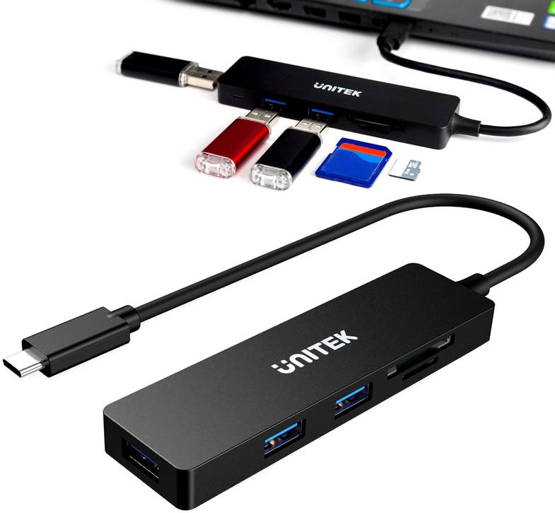 Unitek H1108B: HUB USB-C 3 x USB 3.1 Gen 1 SD microSD