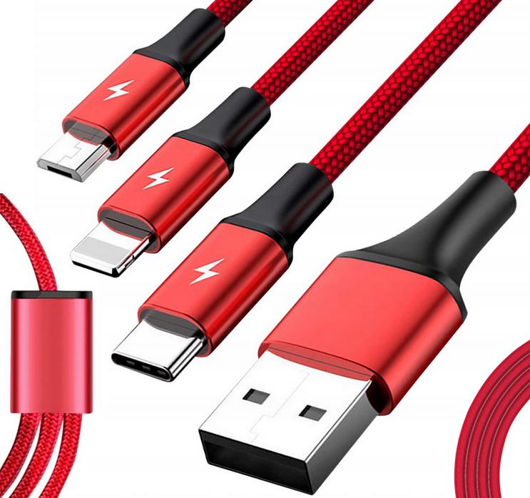Unitek C4049RD 3-in-1 USB: kabel ładujący C4049RD
