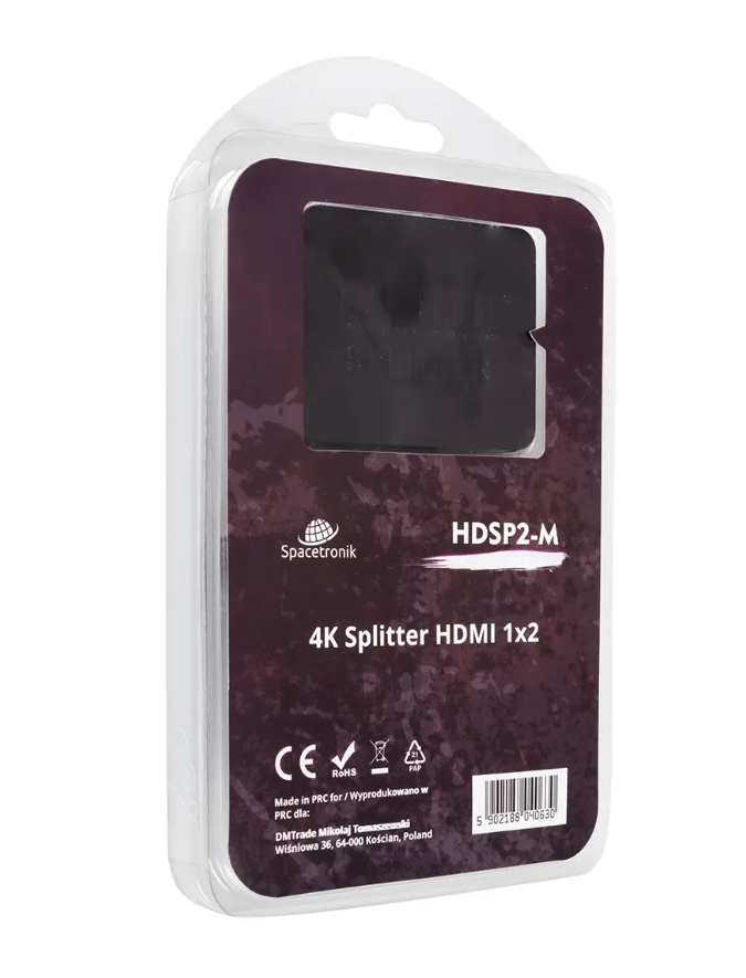 Rozgałęźnik mini HDMI 1x2 Spacetronik HDSP2-M 1/2- zasilanie