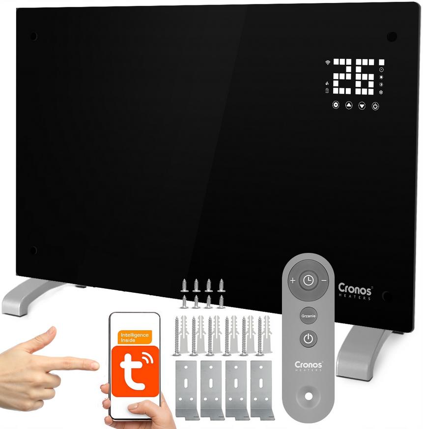 SZKLANY GRZEJNIK KONWEKTOROWY 2000W Wi-Fi + pilot sterowania