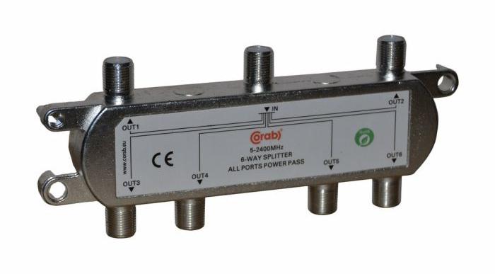 Przeznaczenie - Rozgałęźnik - Spliter 5-2400 Mhz CORAB 6 Drożny z przejściem