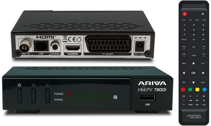 Tuner Ariva T800i HbbTV DVB-T2 H.265 HEVC - specyfikacja techniczna:
