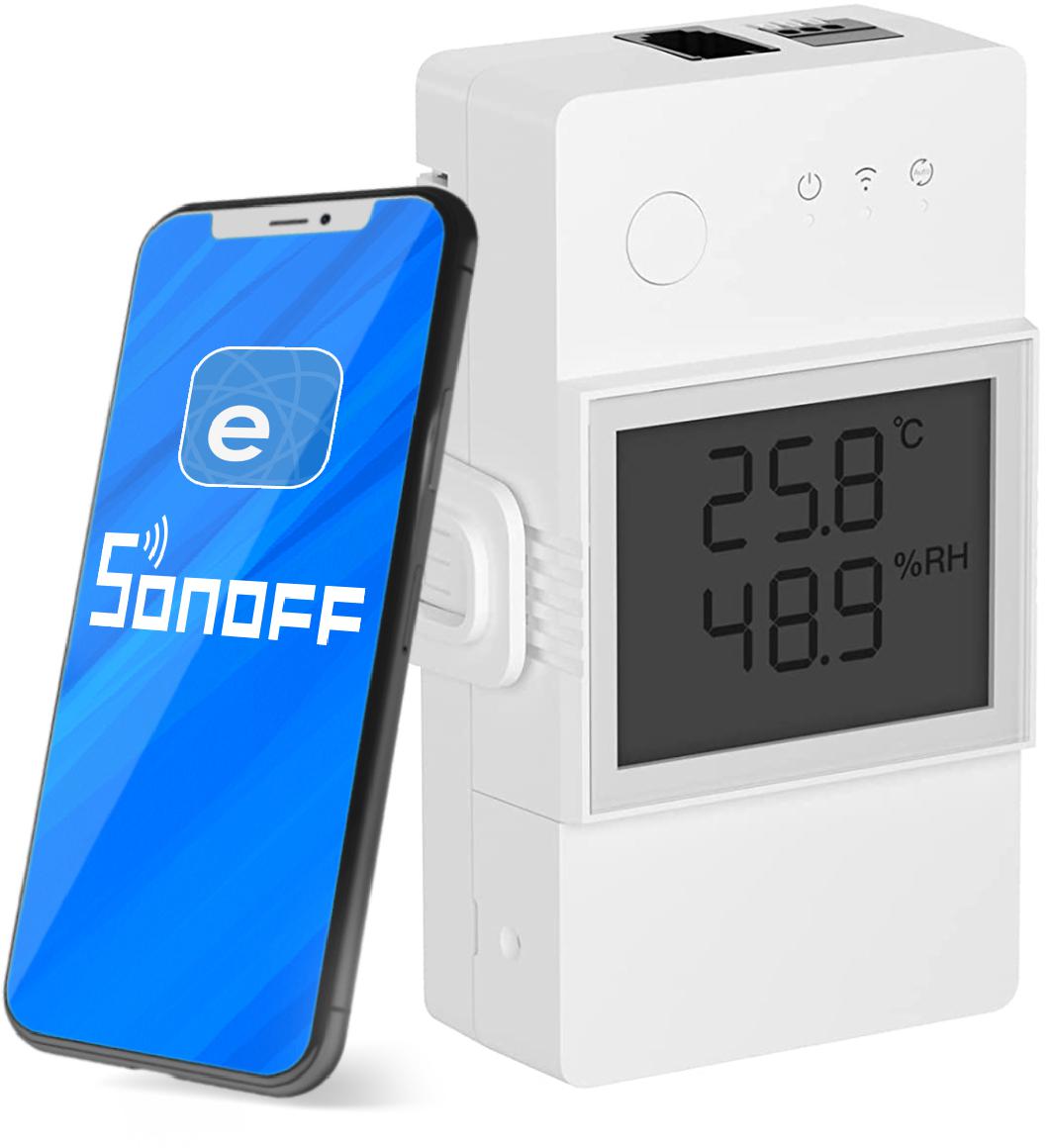 SONOFF TH Elite | THR320D | Przekaźnik Wifi z funkcją pomiaru temperatury oraz wilgotności