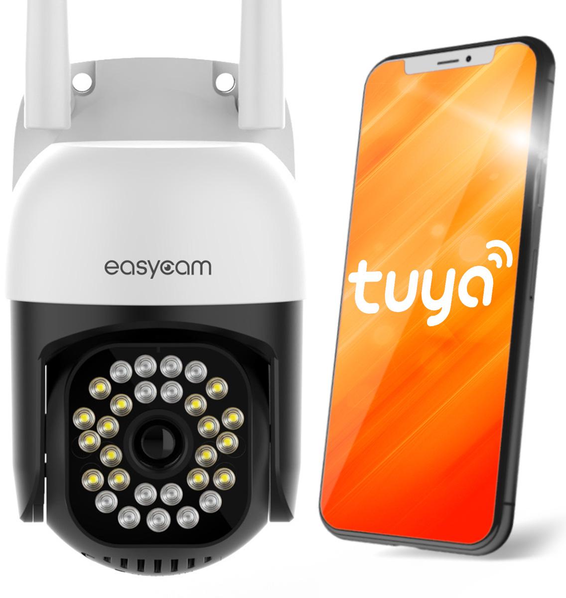 Kamera IP EasyCam obrotowa zewnętrzna WiFi LED 25m Tuya - najważniejsze funkcje: