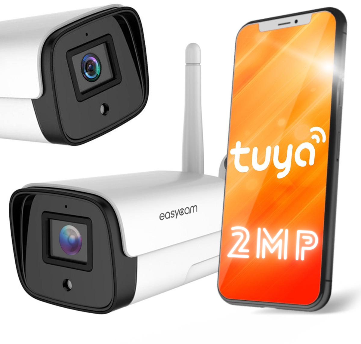 Kamera IP EasyCam tuba zewnętrzna WiFi IR 30m Tuya 2MP EC-2T2IR - najważniejsze funkcje: