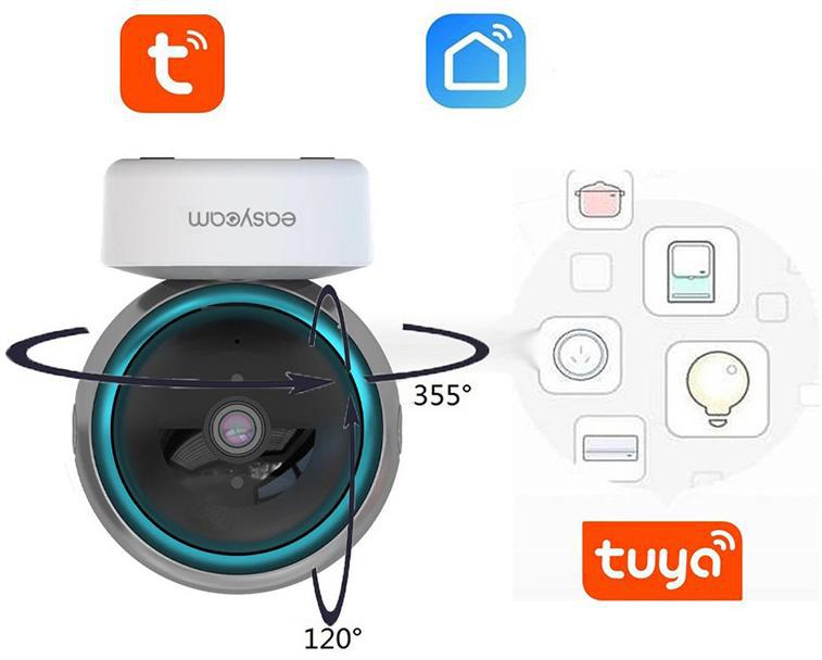 KAMERA IP EASYCAM WEWNĘTRZNA OBROTOWA WIFI TUYA 3MP EC-3GD6IR 5 Kamera IP wewnętrzna obrotowa WiFi EasyCam EC-3GD6IR z opcją sterowania obiektywem!