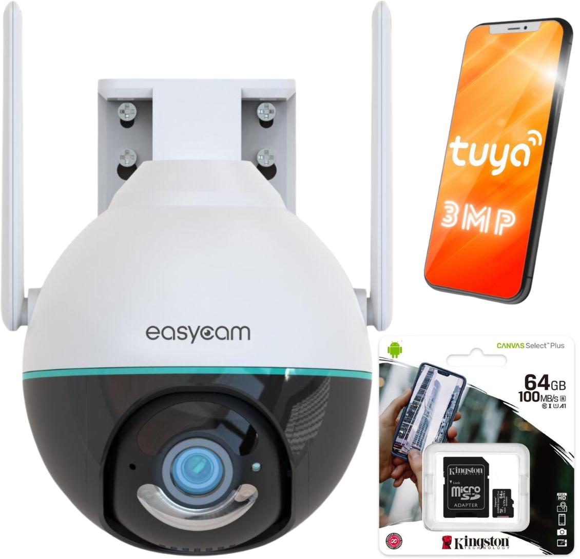 Kamera IP EasyCam obrotowa zewnętrzna WiFi Tuya 3MP EC-3PT4 najważniejsze cechy: