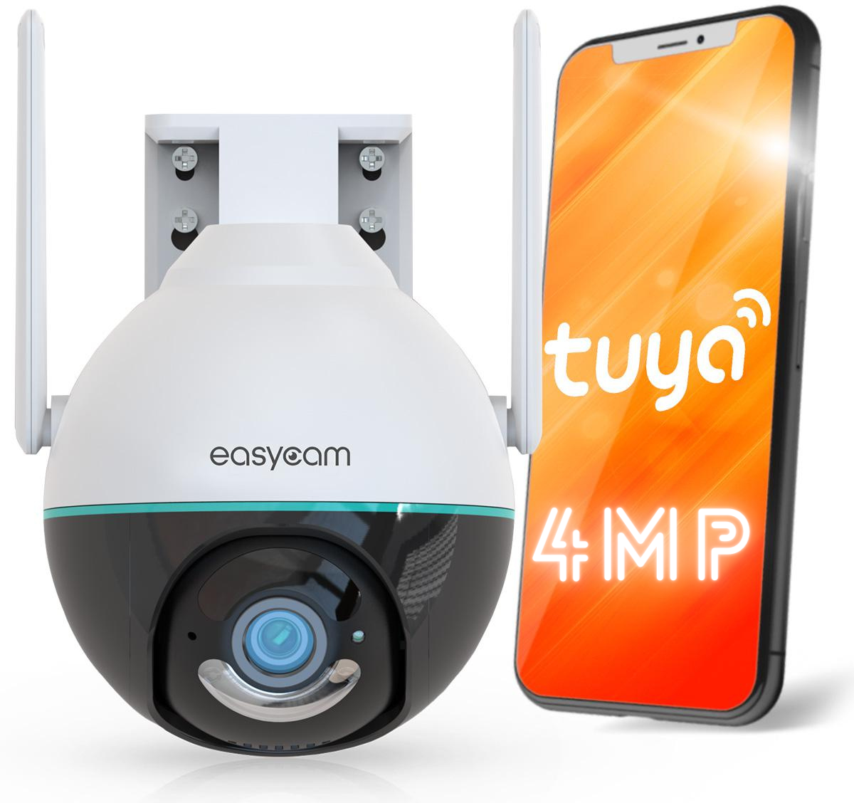 Kamera IP EasyCam obrotowa zewnętrzna WiFi Tuya 4MP EC-4PT4L - najważniejsze cechy: