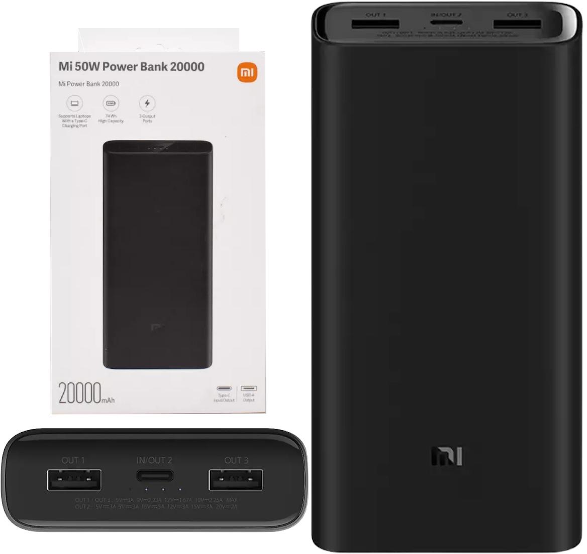 Powerbank Xiaomi Mi 50W Power Bank 20000 mAh - najważniejsze cechy urządzenia zasilającego: