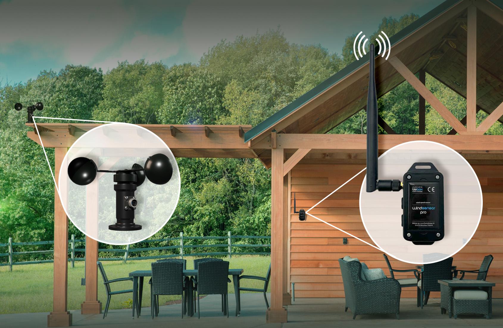 BleBox windSensor Pro - czujnik wiatru Wi-Fi wyposażony w antenę zewnętrzną i obudowę odporną na warunki otoczenia