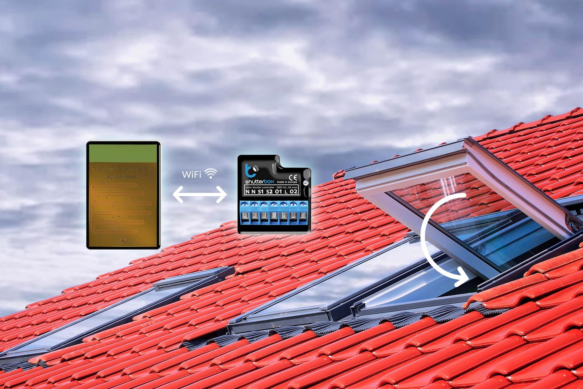 Czujnik BleBox rainSensor - doskonały do automatycznego zarządzania oknami dachowymi i / lub roletami