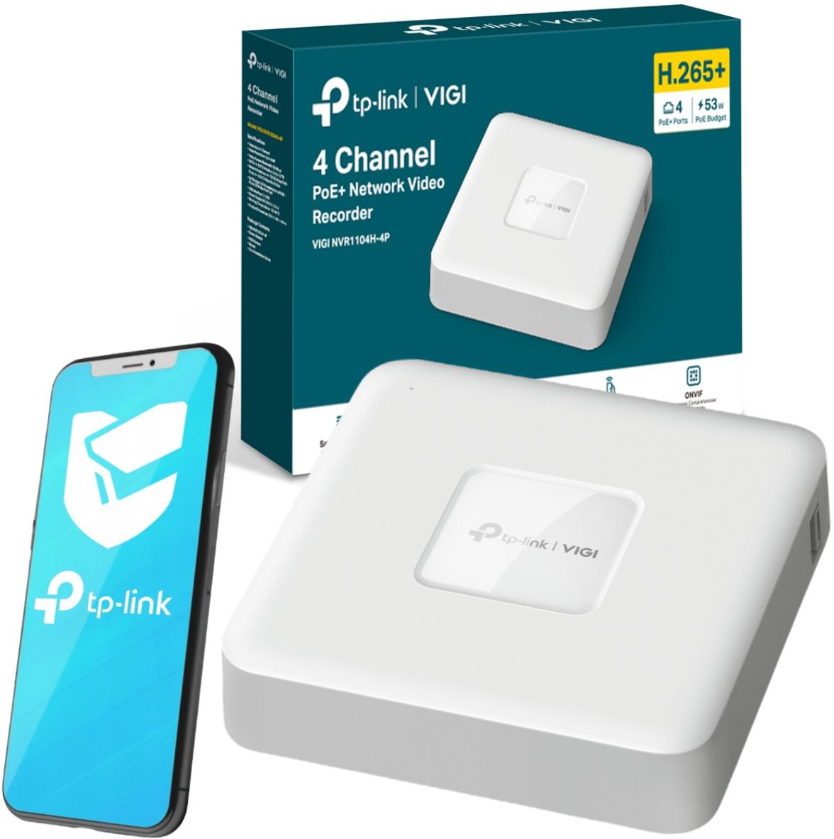 TP-Link VIGI NVR1104H-4P 4-kanałowy sieciowy rejestrator wideo z zasilaniem PoE+