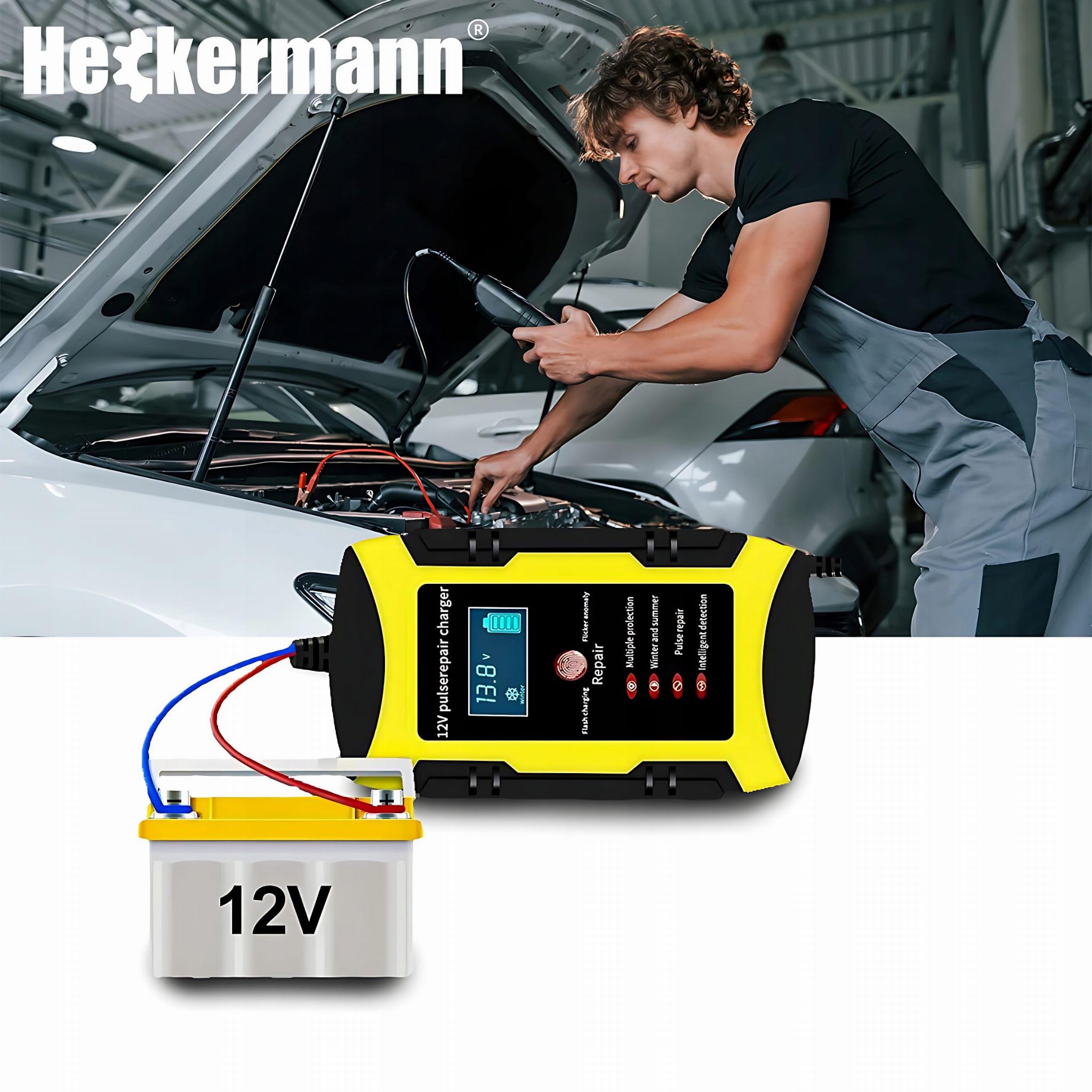 Heckermann® AUTOMATYCZNY PROSTOWNIK AKUMULATOROWY LCD z funkcją naprawy 12V 6A