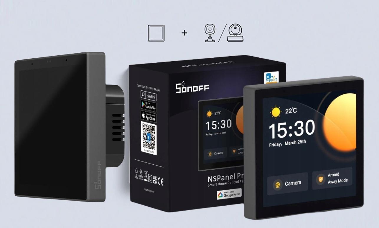 Sonoff NSPanel PRO Black - wyświetlacz i współpraca z kamerami Sonoff dla maksymalizacji wygody i bezpieczeństwa