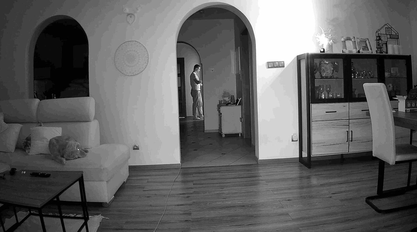 KAMERA IP Orllo W10 mini WEWNĘTRZNA OBROTOWA 5MPx SIM - obraz z kamery w porównaniu dzień / noc:
