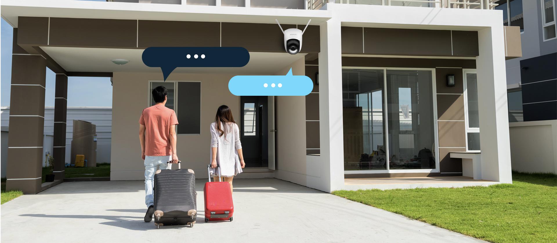 Kamera IP EasyCam obrotowa zewnętrzna WiFi Tuya 5MP EC-5PT4DL - dwustronna komunikacja